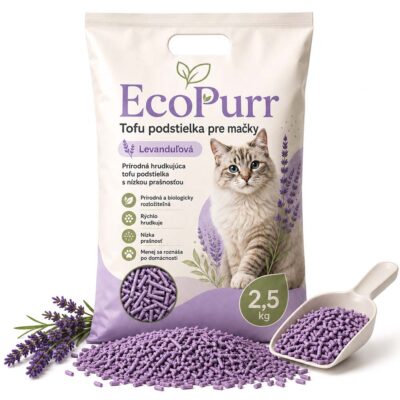 Tofu podstielka pre mačky 2,5 kg EcoPurr